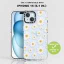for iPhone 15 White Daisy Flower Clear Phone Case