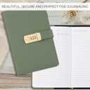 Aesthetic Diary with Lock - Beautiful Leather Journal with Easy to Change Code Lock & Refillable Pages - Quality 8.5x5.6 Planner for Women with Bookmark & Pen Holder to Protect Thoughts & Memories