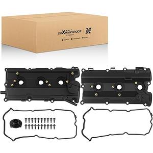 Upgrade Aluminum Engine Valve Cover Set w/Gaskets Compatible with 2003-2008 Nissan 350Z Infiniti G35 FX35 M35 VQ35DE 3.5L V6 Replaces Parts 13264-AM600 13264-AM610 (Silver)