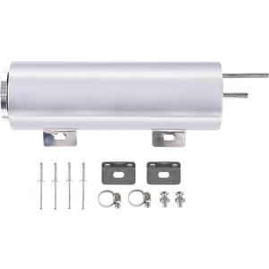 3 x 10 Inches Universal Radiator Coolant Overflow Puke Tank Bottle Catch Can Polished Stainless Steel with Twist Cap 28 Ounces