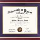 GMFrames 11x14 Wood Diploma Frame with Purple Mat or Display 14x17 Certificates without Mat,Tempered Glass,Cherry Finish with Gold Trim