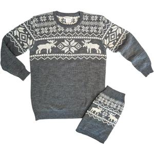 Matching Pet & Owner Sweaters - 100% Acrylic Christmas Sweater  Add Human and Dog Sweaters to Cart Separately (Human Unisex 2XL (fits Like Women's 2XL / Men's L), Grey Moose)