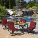 Arden 4-Pack Outdoor Patio Dining Chair Cushion, 20x44, Rain-Proof Seat Pad, Fade-Resistant Outdoor Cushion Ruby Red Leala