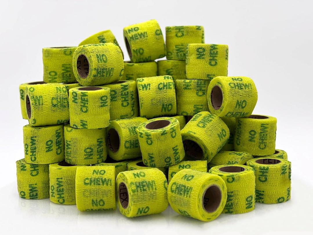 OVIK Health PetFlex No Chew Flexible Self-Adhering Elastic Bandage for Wound Care First Aid Wrap for Small Animals Like Dogs, Cats, and Other Pets - 2 inch, 36 Rolls