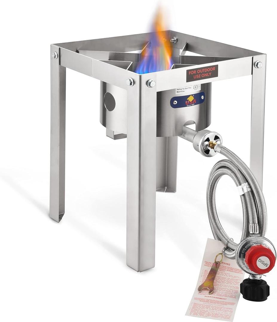 ARC 55,000BTU Propane Burner Camping Stove,Outdoor Gas Stove Burner Cooker for Cooking for Turkey Fry,Homebrewing,Crawfish Boil,and More! (B-SS3840S)