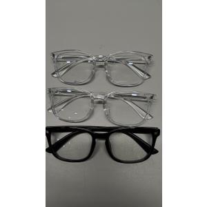 Gaoye Blue Light Glasses for Computer & Gaming - Anti UV Ray Lenses, Scratch-Resistant & Comfort Fit, Pack of 3 (Black, Clear, Clear)