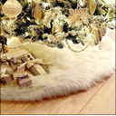 30 Inch Faux Fur Christmas Tree Skirt White Plush Skirt for Merry Christmas Party Christmas Tree Decoration