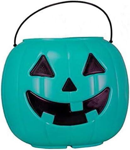 Halloween Pumpkin Jack O Lantern Candy Bucket (Teal)