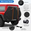 Bike Cover for Transport on Rack,600D Waterproof &Tear resistant Bicycle Covers for 1,2 Bikes on Rear Bike Rack,Heavy Duty Rain Dust with Night Reflective Handle for Car Hitch Travel