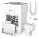 Anivia Rainwater Collection System, Downspout Diverter Fits for 2x3 or 3x4 Inch Standard Downspouts, Rain Barrel Diverter Kit with Adjustable Valve and Filter. 5ft Hose - White