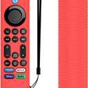 Silicone Remote Case for Toshiba/Insignia FireTV - Anti Slip, Shockproof with Lanyard (Red)