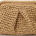 Emprier Straw Clutch Purses for Women Cloud Dumpling Pouch Straw Crossbody Shoulder Handbag Summer Beach Woven Bag