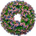 250th Anniversary Wreath for Independence Day, Veterans Day & Memorial Day. with Artificial Greenery and Premium Printed Silk. Ideal for Door, wall & Patriotic Party Decor20in