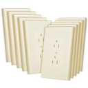 Bates- 1-Gang Duplex Wall Plate, 3.18"x 4.98", 10 Pack, Light Almond, Unbreakable Electrical Outlet Cover Plates, Heat & Impact Resistant, Easy-to-Clean, Duplex Receptacle Cover for Home & Office