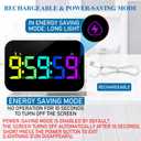 Kitchen LED Digital Timer Rechargeable, RGB Count Down Up Digital Timer with Vioce Reminder for Kitchen Classroom Cooking Study, Vibration Mode 3 Level Adjustable Volume and Brightness