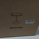 Modern Small End Table, Pedestal Side Table with Solid Wood Tabletop for Couch, Unique Accent Tables for Small Spaces, Living Room, Bedroom, Recliner, Office, Walnut