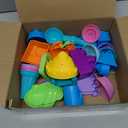 Collapsible Beach Toys for Kids Toddlers, 3 Foldable Buckets and Shovels Set, Sand Castle Building Kit, Ice Cream Travel Sand Toys for Sandbox & Mesh Bag, Beach Essentials for Boys Girls Age 3-10