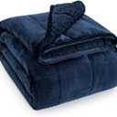 Sherpa Weighted Blanket for Adult 20 lbs Queen 60"x80" Navy Blue