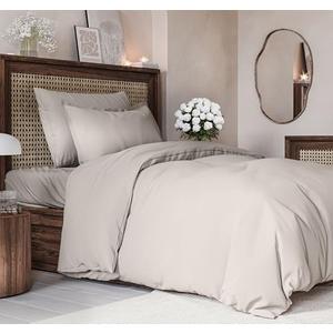 Duvet Cover Twin/Twin XL Size Set - Extra Soft Duvet Cover 68 x 90 with 1 Pillow Sham - Hotel Luxury, Easy Care and Fade Free with Zipper Closures & Ties - Comfy, Breathable Bedding Set (Light Grey)