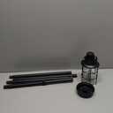 TIKI Outdoor Glass Lantern Torch  Weather-Resistant Decorative Torch for Patio, Garden & Backyard with 4-Piece Adjustable Height Pole, Fiberglass Wick & Snuffer, Black