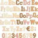 134 Pcs 5 Inch Bulletin Board Letters for Classroom Alphabet Numbers Combo Set Cutouts Letter for Bulletin Board Display Chalkboard School Decor(Boho)