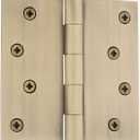 Nostalgic Warehouse Ball-Tip Residential Door Hinge with Square Corners (4" x 4" - Square, Antique Brass)