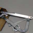 55-2 Attic Ladder Hinge Arms Replacement Kit, Compatible with Werner Mk5, WU2210, W2208, W2210, Silver, Thick White Zinc, Galvanized, Industrial, Modern, 1 Pair