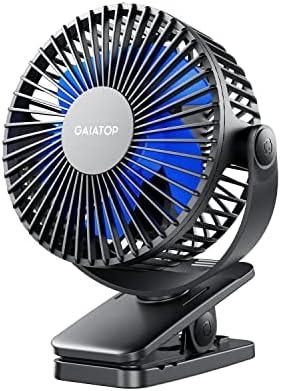 Gaiatop Portable Clip on Fan Battery Operated, Small Powerful 3 Speed Quiet 360° Rotate, USB Rechargeable Mini Personal Cooling Fan for Desk Table Home Office Stroller Camping Women Gifts Black Blue Gaiatop Portable Clip on Fan Battery Operated, Small Powerful 3 Speed Quiet 360° Rotate, USB Rechargeable Mini Personal Cooling Fan for Desk Table Home Office Stroller Camping Women Gifts Black Blue