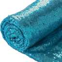ShiDianYi Turquoise Sequin Fabric by The Yard - 3 Feet/1 Yard Sequined Metallic Cloth for Christmas Table Decor, Sparkly Tablecloth, Holiday Party Supplies (Crafters, DIY)