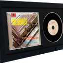 2 Pack CD Frame14.4" x 7.9" CD Display Frame for Disc and CD Box,Black Frame with Black Mat,CD Frame Display Case with Real Glass,Signed CD Music Frame for Wall and Tabletop