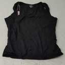 QINSEN Women's Square Neck Sleeveless Double-Layer Tank Tops Basic Tight T Shirts (X-Large, Black)