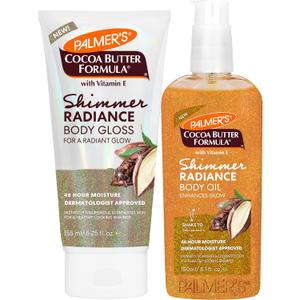 Palmers Cocoa Butter Formula Shimmer Radiance Duo, Body Gloss Lotion (5.25 Fl Oz) + Shimmer Body Oil, (5.1 Fl Oz) Nourishing & Hydrating 48Hr Moisture