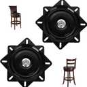 2 Pack 6 Inch Heavy Duty Bar Stool Swivel Replacement for Recliner Chair, Square Swivel Mechanism for Furniture, Seat Swivel Base Bar Stool Swivel Mount Plate, Ball Bearing Swivel Boat Seat, Black
