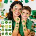 4 x 88Pcs St Patricks Day Temporary Tattoos Adult Shamrock Face Stickers Woman Irish Temporary Tattoo Stickers for Body St Pattys Accessories Irish Party Decor(clover88)