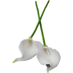 10 pcs Artificial Calla Lily Flower Arrangement 13.4" White Calla Lilies Real Touch PU Faux Flowers for DIY Wedding Bouquet Party Home Decor