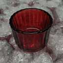 Mumufy 50 Pcs Glass Tealight Candle Holder Ribbed Votive Candle Holder for Centerpiece Wedding Proposal Spa Aromatherapy Meditation Home Decor (Red)