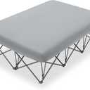 KAMPKEEPER Queen Size Camping Cot for Adults with Air Mattress, No Air Pump | No air pump. Includes inflatable mattress and carry bag for camping and travel. Max capacity: 500 lb, Light Gray, Queen 