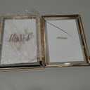 Golden State Art 5x7 Floating Picture Frames 2 Pack, Light Gold Vertical