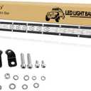 SKYWORLD 20 inch 90W Single Row LED Light Bar Low Profile Ultra Thin Slim Mini Spot Flood Combo Beam Off Road Driving Lights Led Fog Lights Boat Lighting ATV SUV UTV Truck