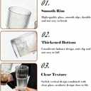 2 Pack Iced Coffee Cup with Lids, 20oz Clear Glass Tumbler with Straw & Lid, Ribbed Glassware Cups, Dishwasher Safe Drinking Glasses, Stylish Glass Cups for Coffee, Juice, Tea, Matcha