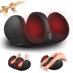 Foot Massager with Heat,Gifts for Mom Women,Deep Tissue Feet & Calf Massager,Birthday Gifts for Women Mom Men Dad Her Him (Black)