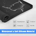 Mini Fridge Silicone Mat - with 4 Height Adjustable Base - 24''x24''x0.7'' Mini Fridge Drip Tray for Floor, Carpet - Mini Refrigerator Mat to Protect Floor, Prevents Leakage Water Spills