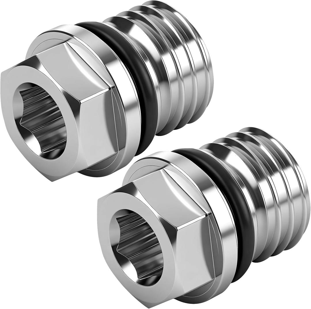 2 Pack 92066-0774 & 603557 Engine Oil Drain Plug w/O-Ring Compatible with EZ GO Golf Carts 2008-Up TXT RXV, for Kawasaki FH430V FR600V FH721D Engines - Replace 670D2016 92066-7003
