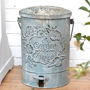 Z&Z ornamentorum Outdoor Small Trash Can with Lid Dog Poop Trash Can Outside for Kitchen Park Garden and Pedal Round Touchless Garbage with Flower and Bird Patterns (Pink)