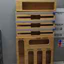 Calmbee 9 IN 1 Storage Bag Organizer for Kitchen Drawer, Bamboo Foil and Plastic Wrap with Cutter, Organizers Compatible Gallon, Quart, Sandwich Snack Size