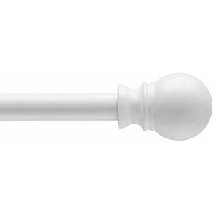 Kenney KN55250 Davenport Ball End Petite Café Decorative Window Curtain Rod, 28-48" Adjustable Length, White Finish, 1/2" Diameter Steel Tube 2 Packs