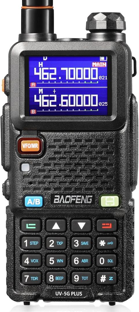 [Chirp Compatible] BAOFENG UV-5G Plus GMRS Handheld Radio, Long Rang Two Way Radio for Adult, 999 Channels, NOAA Receiver & Scanner, with 2500mAh Battery USB-C Port, 1 Pack
