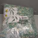 SLEEPBELLA Queen Size Comforter Set Yellow Flowers & Green Botanical Pattern Printed on White 100% Cotton Fabric, Ultra Soft Microfiber Inner Fill 3Pcs Bedding Set