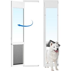 XLarge Dog Door for Sliding Glass Door,Openable Pet Door for Sliding Glass DoorsAll-Metal Framed & Panel & Lock,Adjustable 75 7/8" to 81" Slider Height -Extra Large