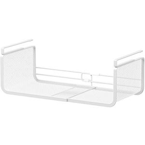 Expandable Under Shelf Basket Organizer, Under Shelf Storage, Hanging Baskets Under Cabinet for Pantry Kitchen Cupboard Desk Counter Bookshelf Space Saver Heavy Duty Slide-in (white, 1 Pack)